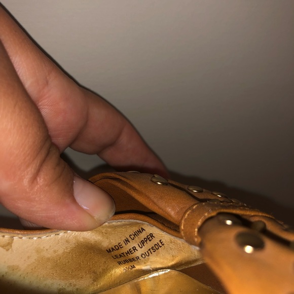 Michael Kors Cognac Leather Peep Toe Heels W/ Bow - Picture 6 of 7